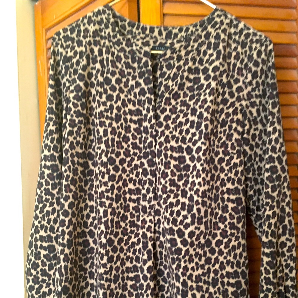 Talbots animal print tunic blouse.